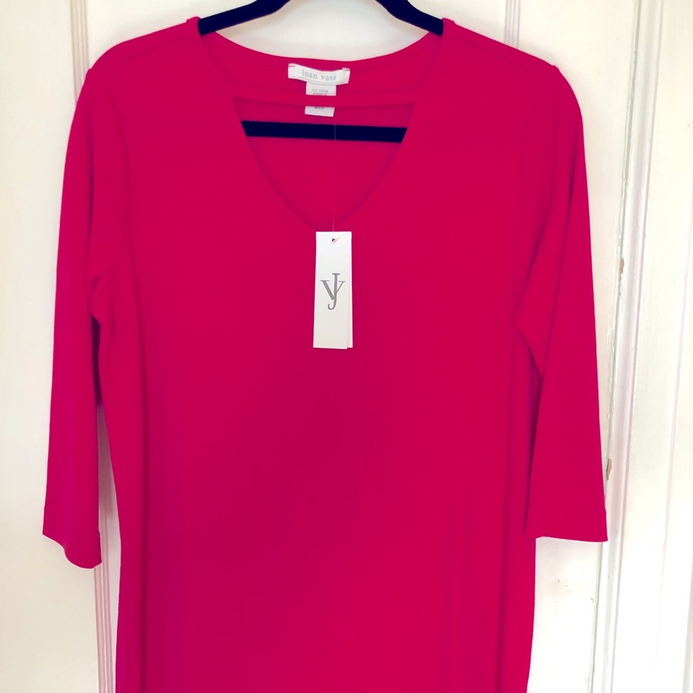 Joan Vass Hot Pink Tunic Top